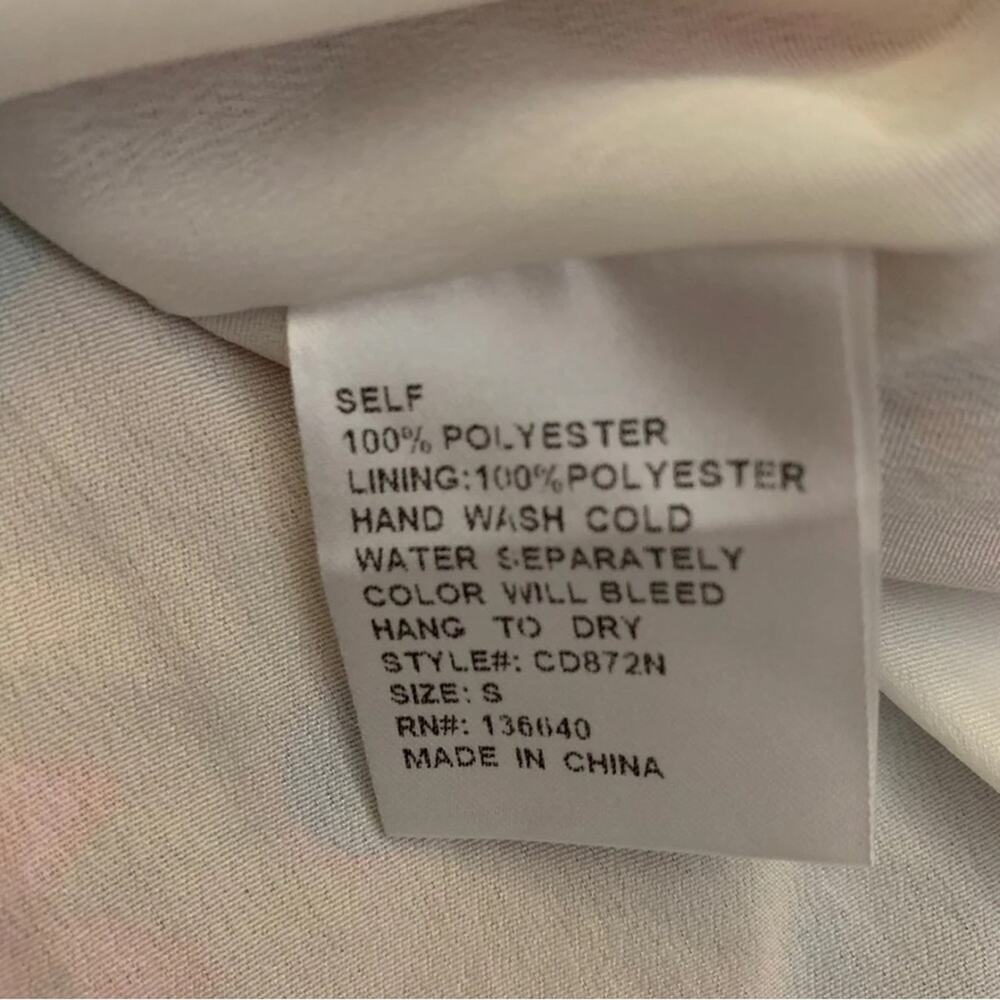 Colorful Pink Paisley Floral Print Long Sleeve Short Dress L’Atiste Small Mini - Picture 9 of 14